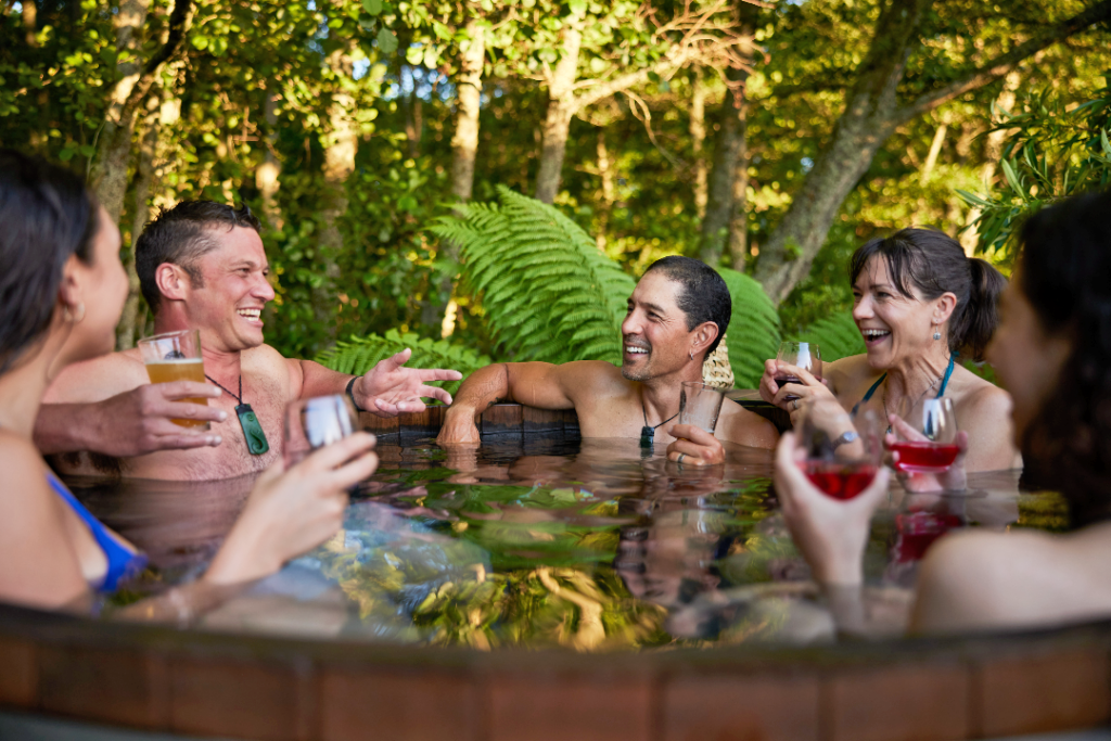 Post-ride wind-down at the Secret Spot Hot Tubs, right on the Forest Loop (Graeme Murray)